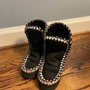 Mou Black and Pink Kids Boots